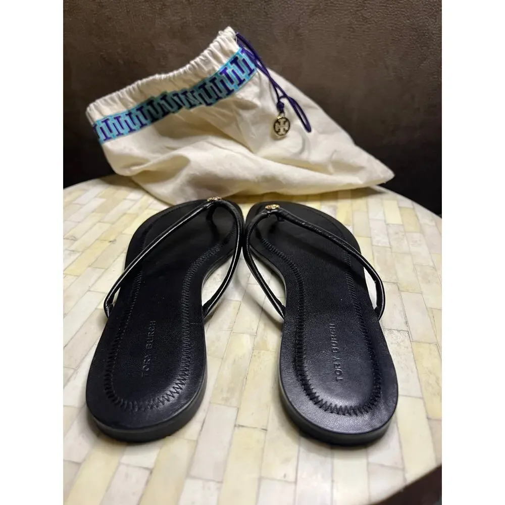Tory Burch Chelsea Leather Flip Flops in Perfect Black